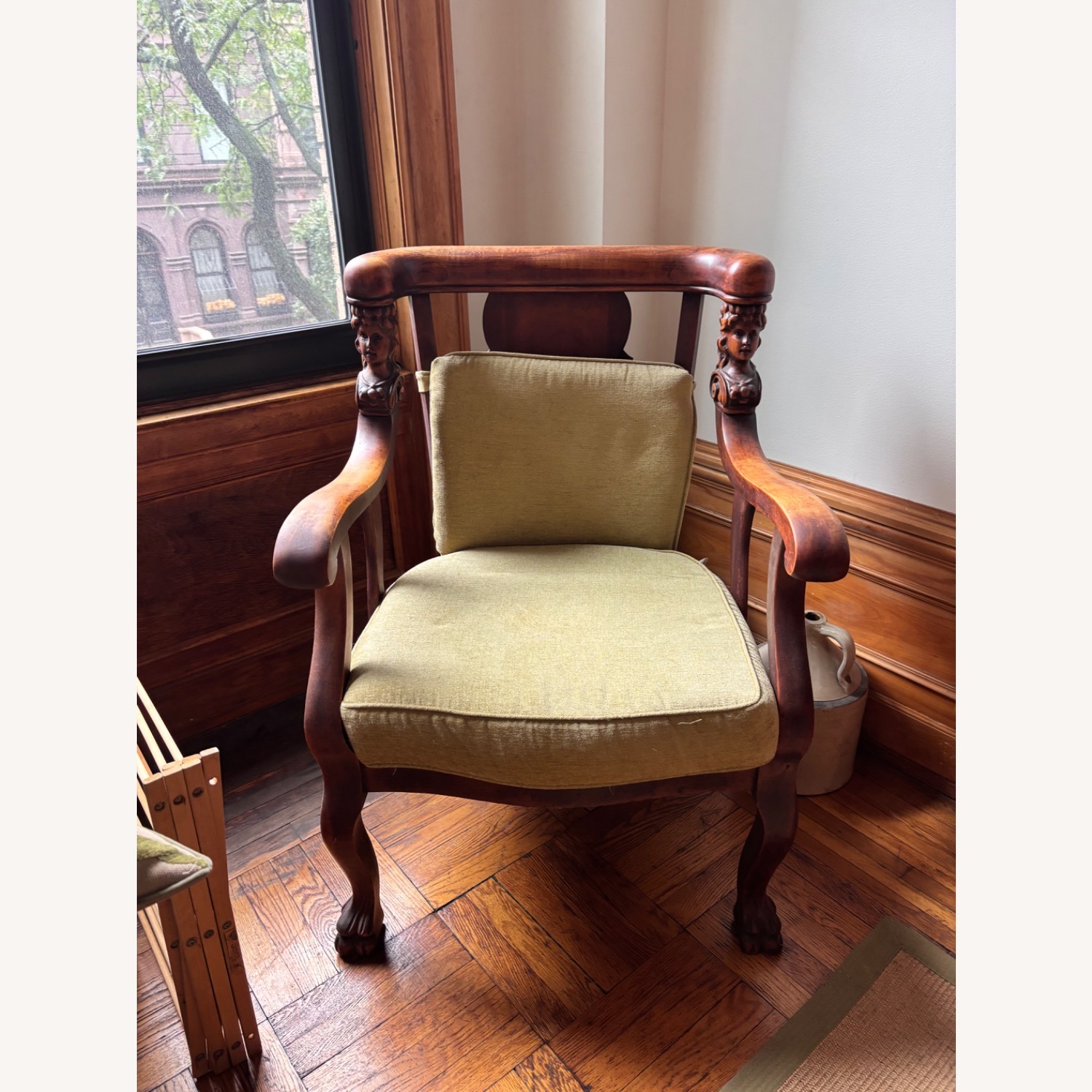 Vintage/Antique Dark Brown Wood Bench - image-2