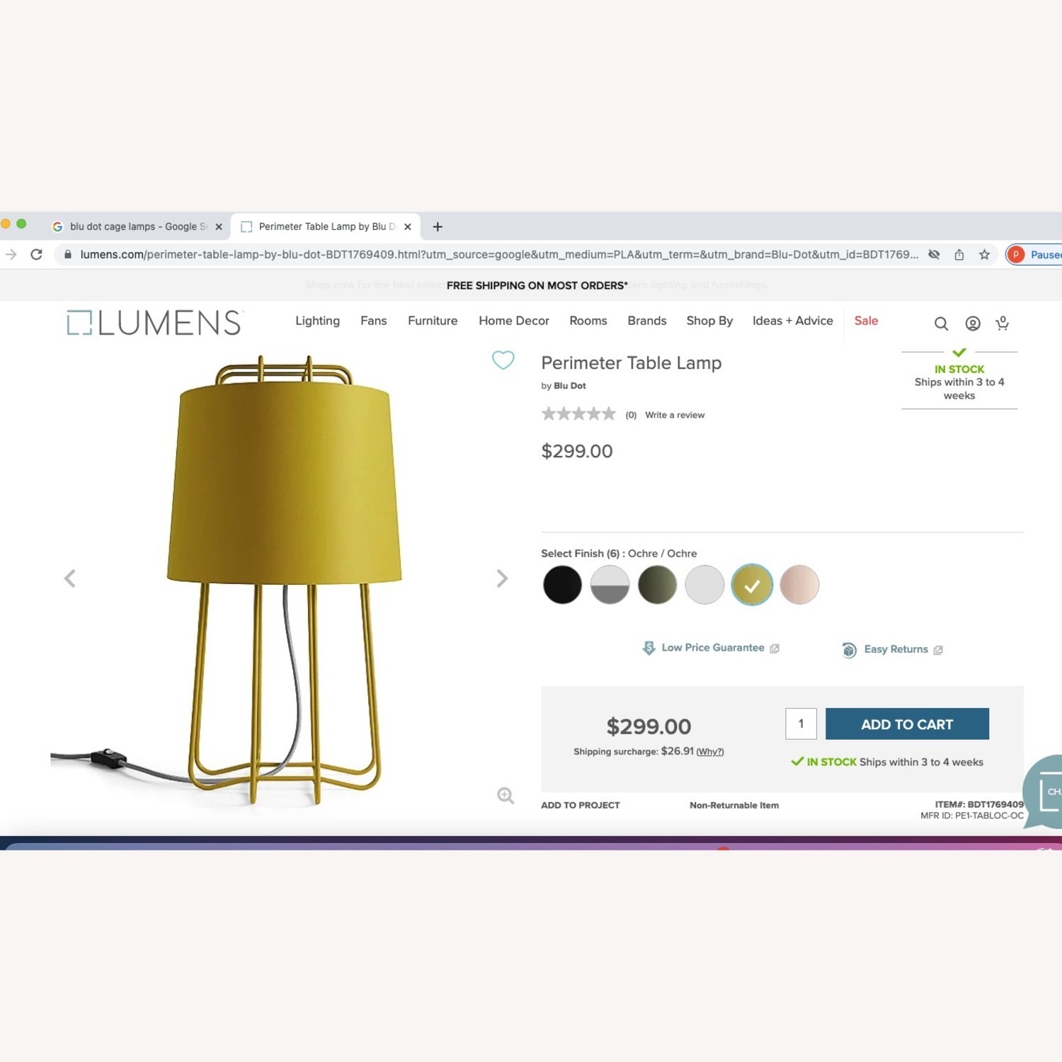 Blu Dot Green Metal Table Lamp - image-1