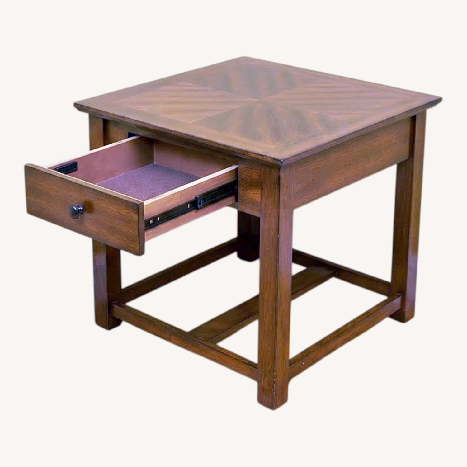 Living Spaces Dark Brown Wood Side Table - image-0