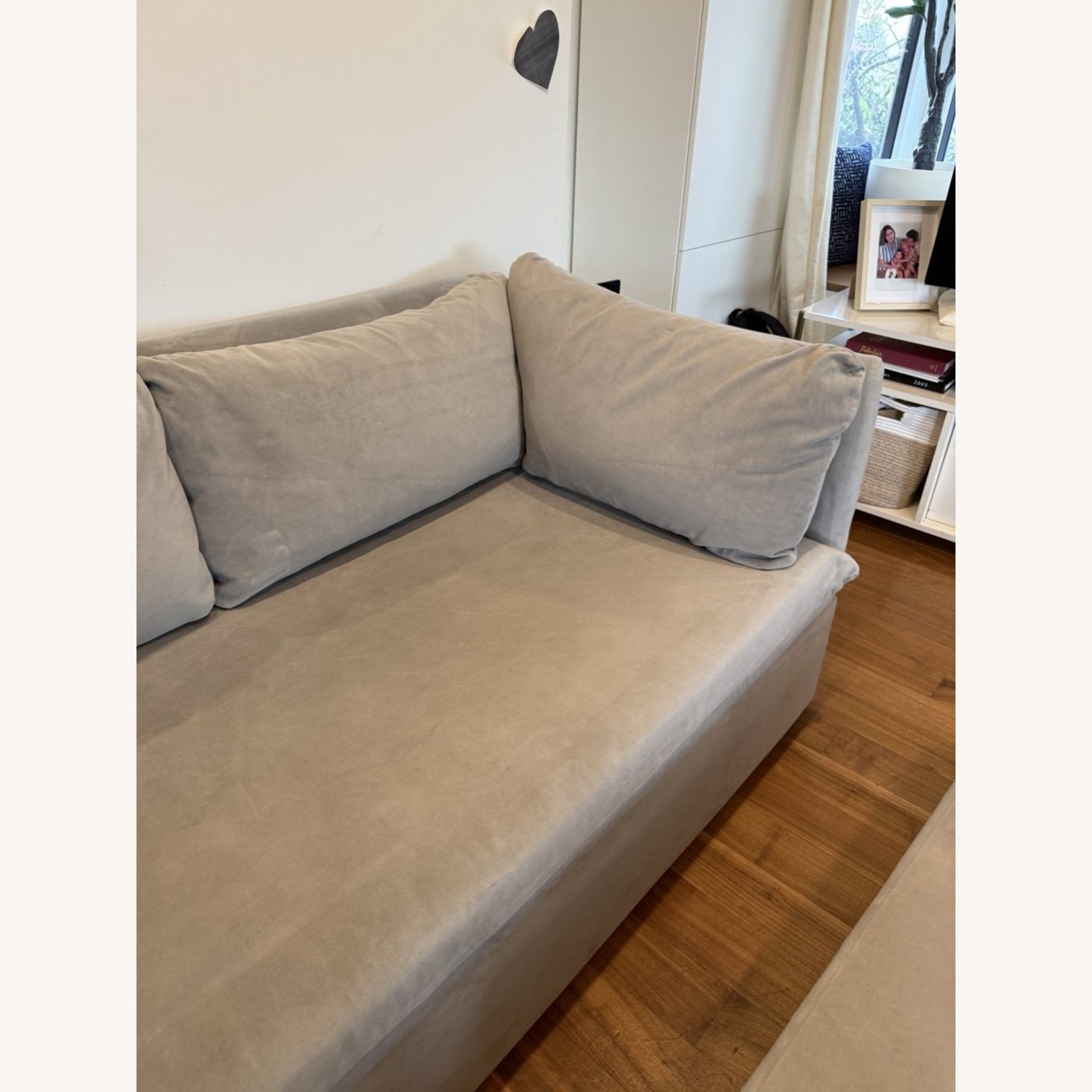 West Elm Shelter Sectional + Ottoman, Gray Velvet - image-6