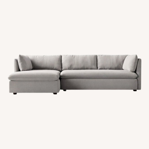 Used West Elm Shelter Sectional + Ottoman, Gray Velvet for sale on AptDeco