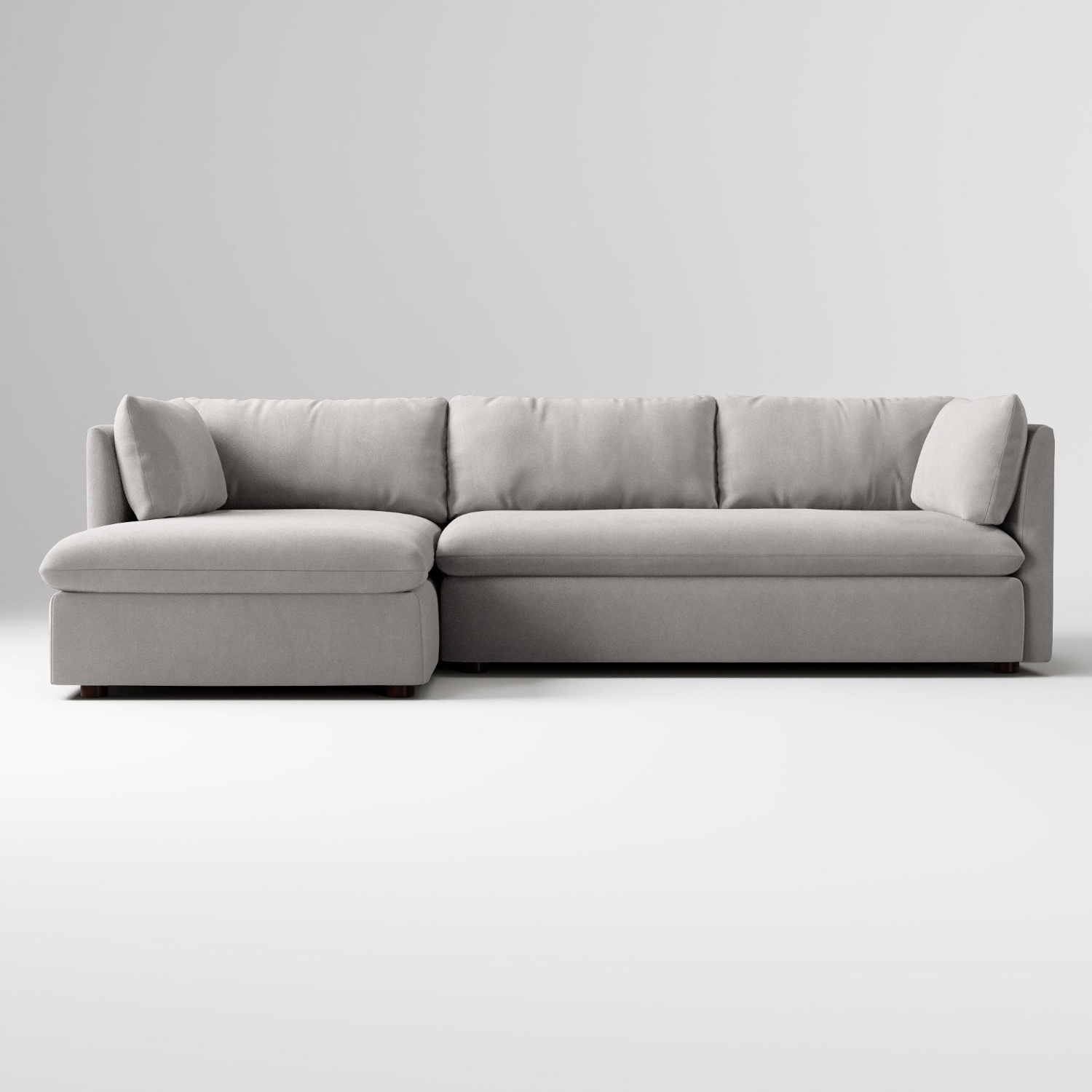 West Elm Shelter Sectional + Ottoman, Gray Velvet - image-10