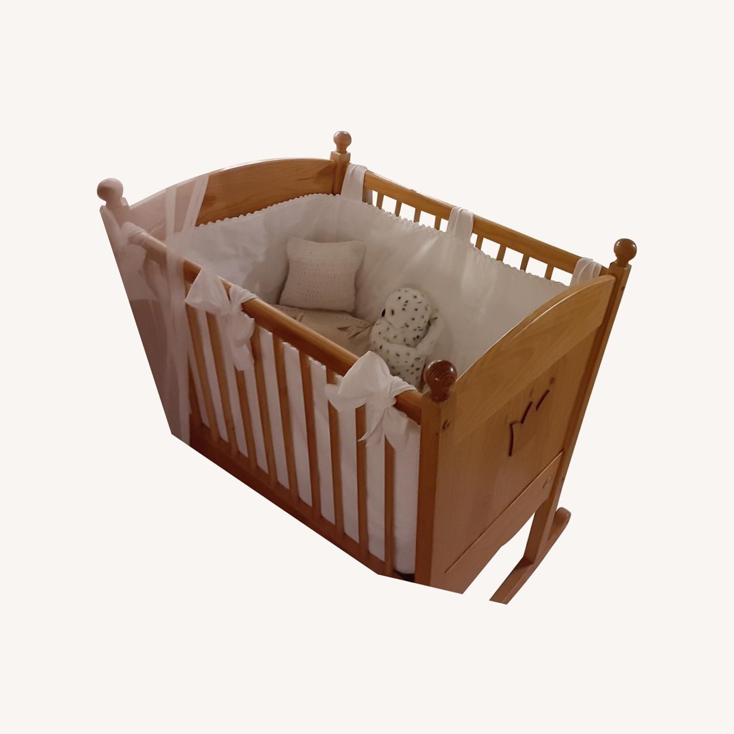 Jacadi Natural Wood Cradle with Canopy  - image-3