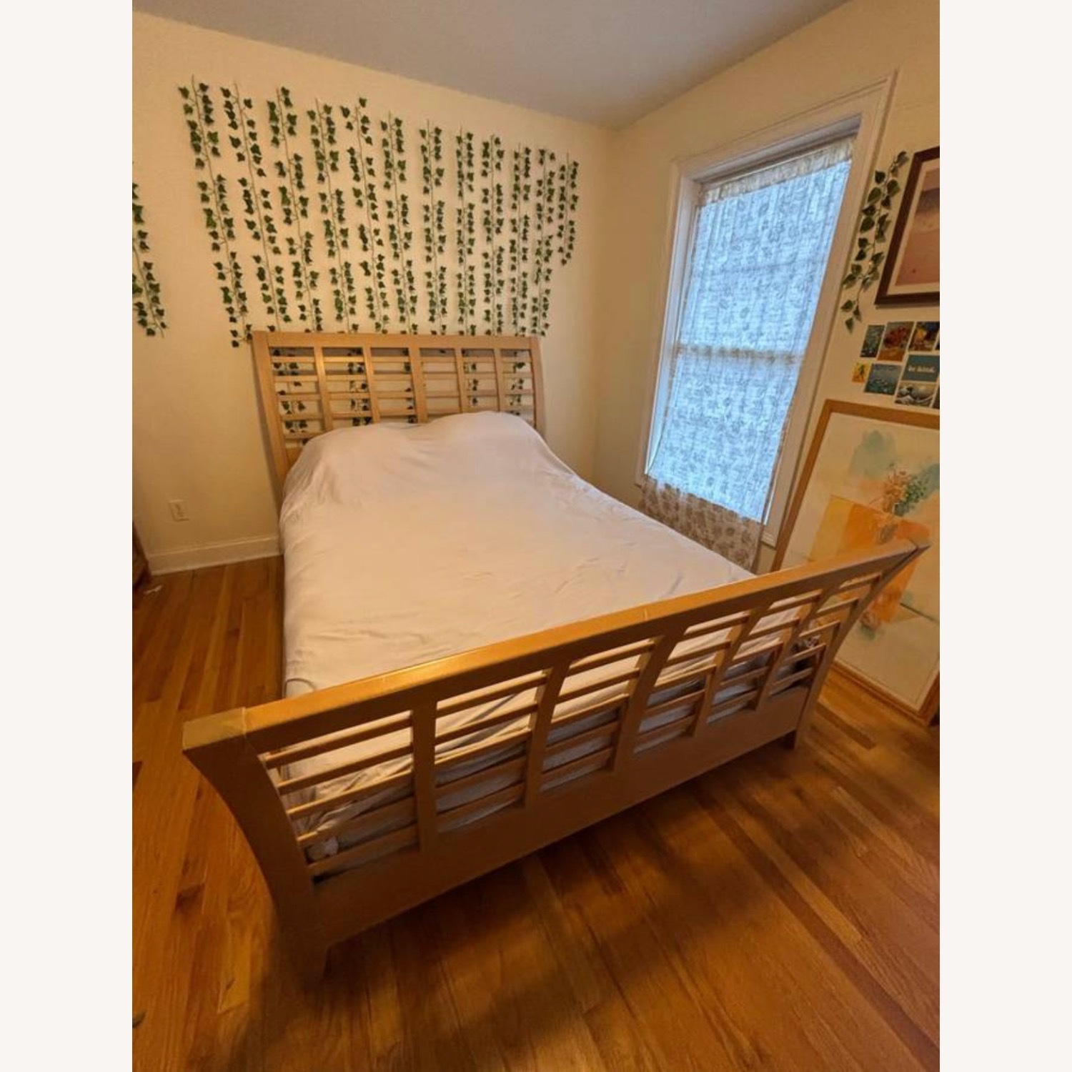 Levitz Wood Queen Bed Frame Headboard Footboard - image-1