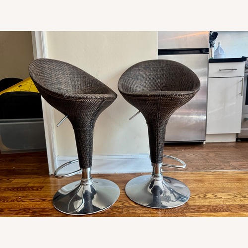 Used Woven Brown Bar Stools  for sale on AptDeco