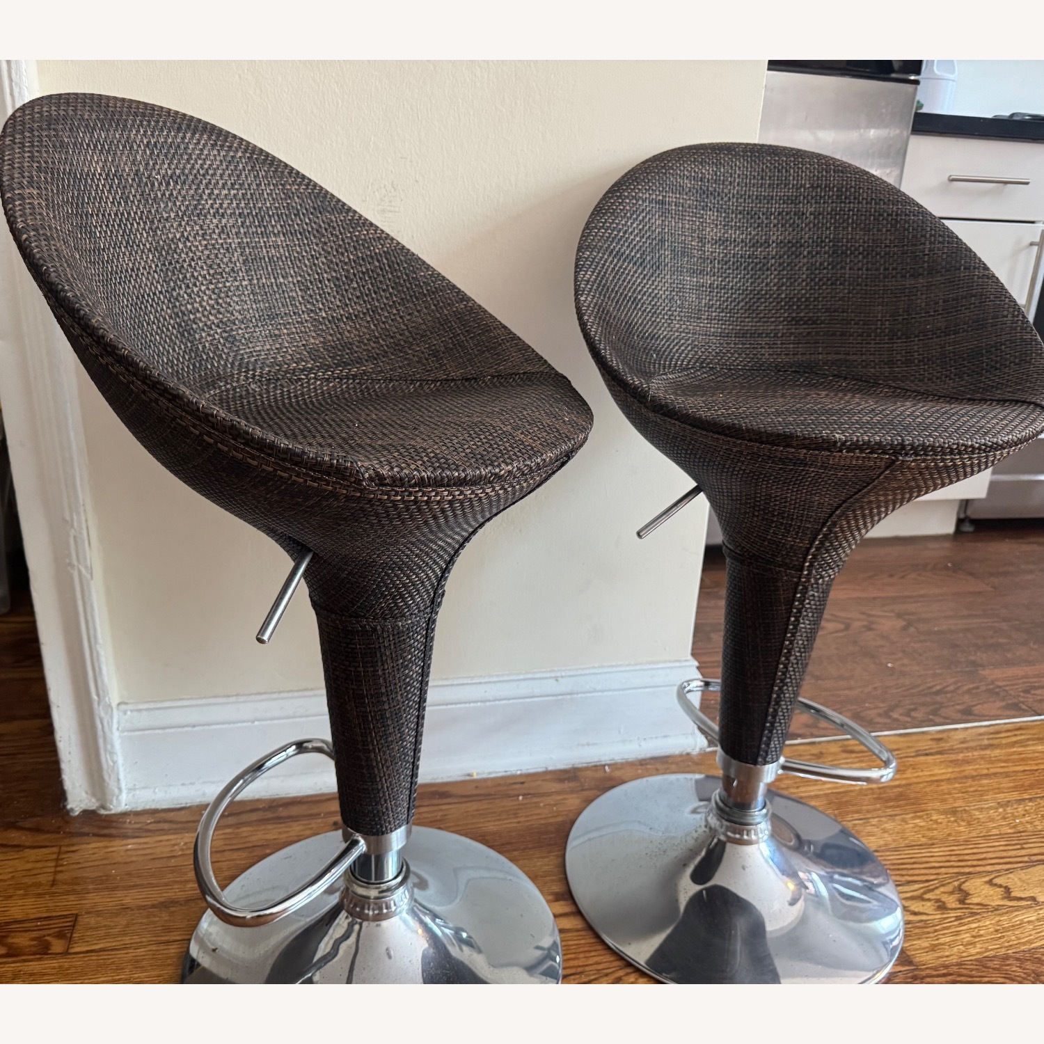 Woven Brown Bar Stools - image-4