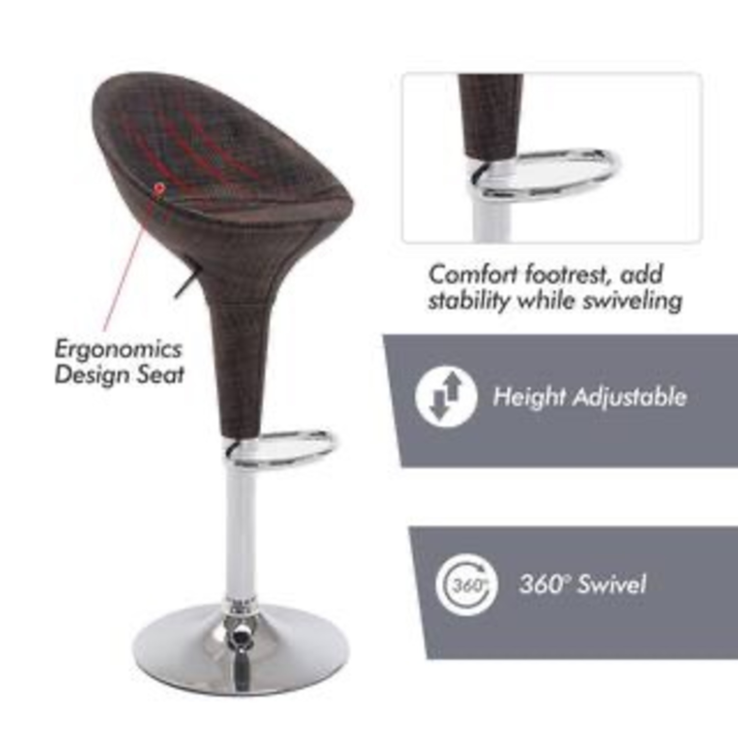 Woven Brown Bar Stools - image-3