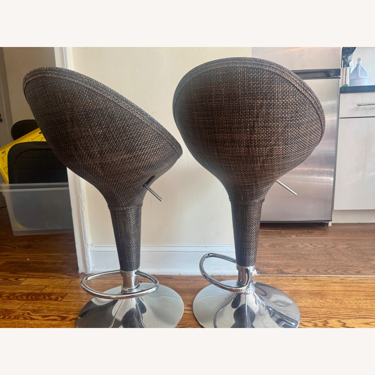 Woven Brown Bar Stools - image-6