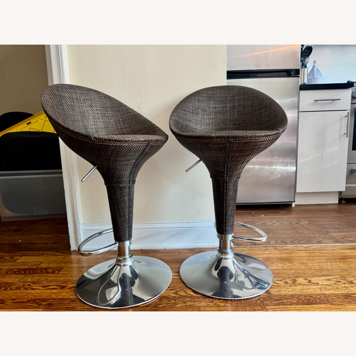 Woven Brown Bar Stools - image-2