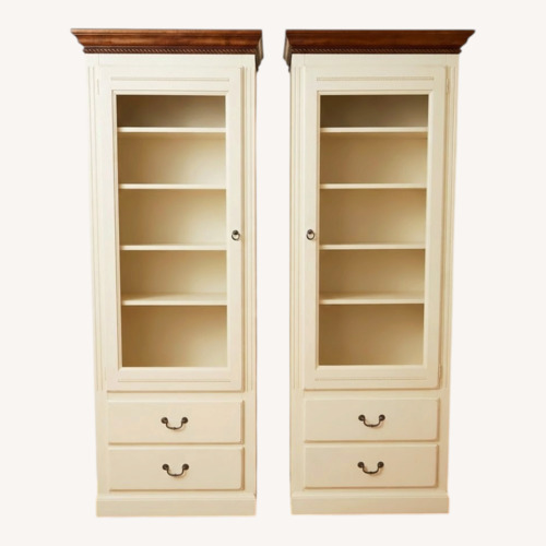 Used Pair Vintage Ethan Allen Maple Media Cabinets for sale on AptDeco