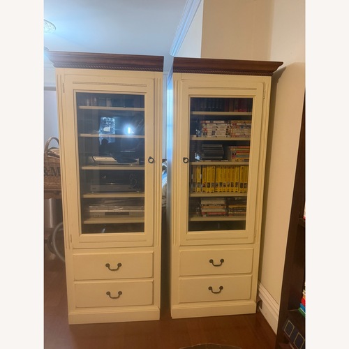 Used Pair Vintage Ethan Allen Maple Media Cabinets for sale on AptDeco