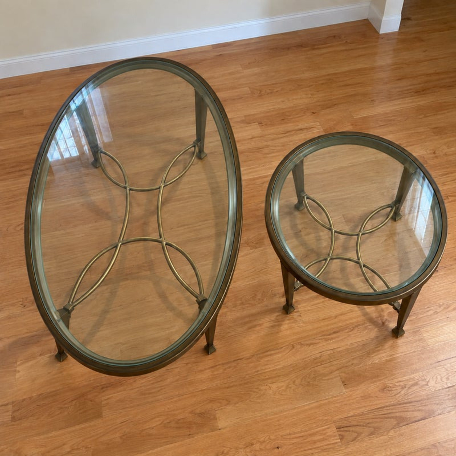Matching Glass Coffee Table and End Table - image-1