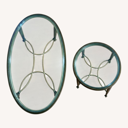 Used Matching Glass Coffee Table and End Table for sale on AptDeco