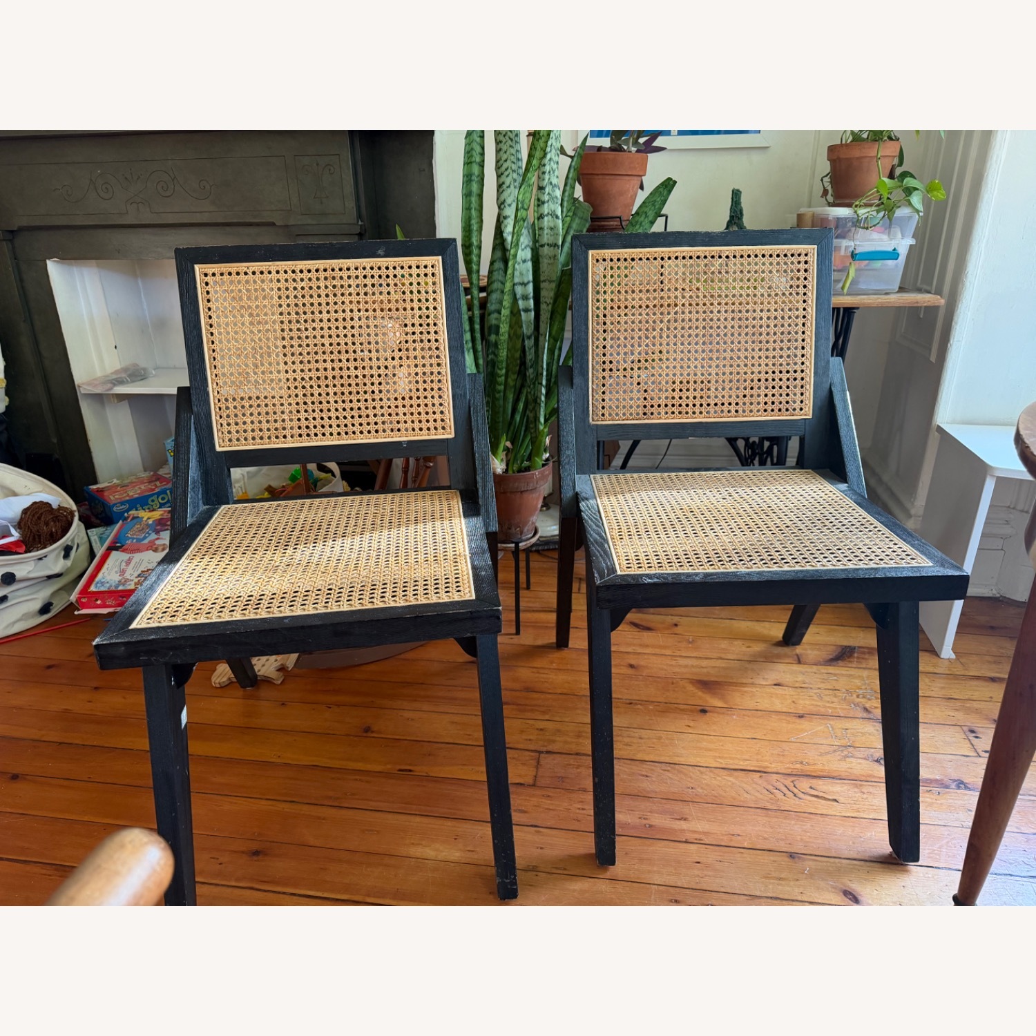 Williams Sonoma Wood and Cane Dining Chairs - image-1