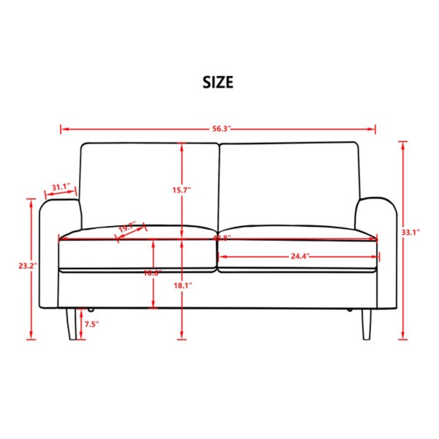 Light Brown 2 Seater Sofa - image-5
