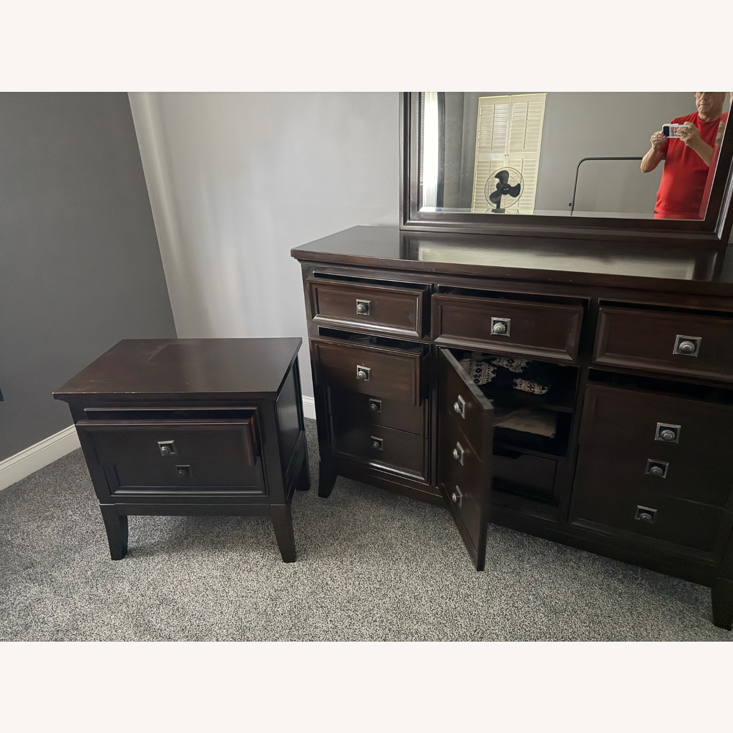 Ashley Furniture Martini Suite Dark Brown Wood Dresser - image-1