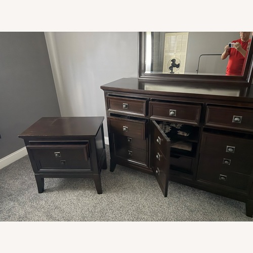 Used Ashley Furniture Martini Suite Dark Brown Wood Dresser for sale on AptDeco