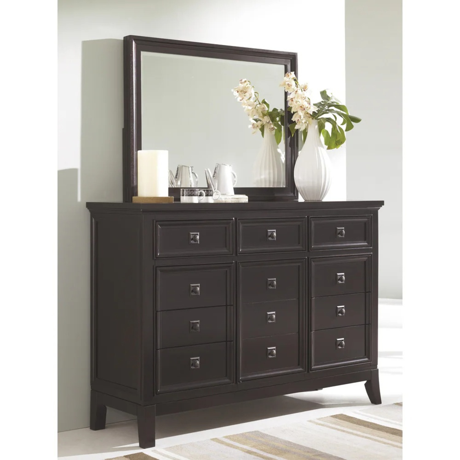 Ashley Furniture Martini Suite Dark Brown Wood Dresser - image-4