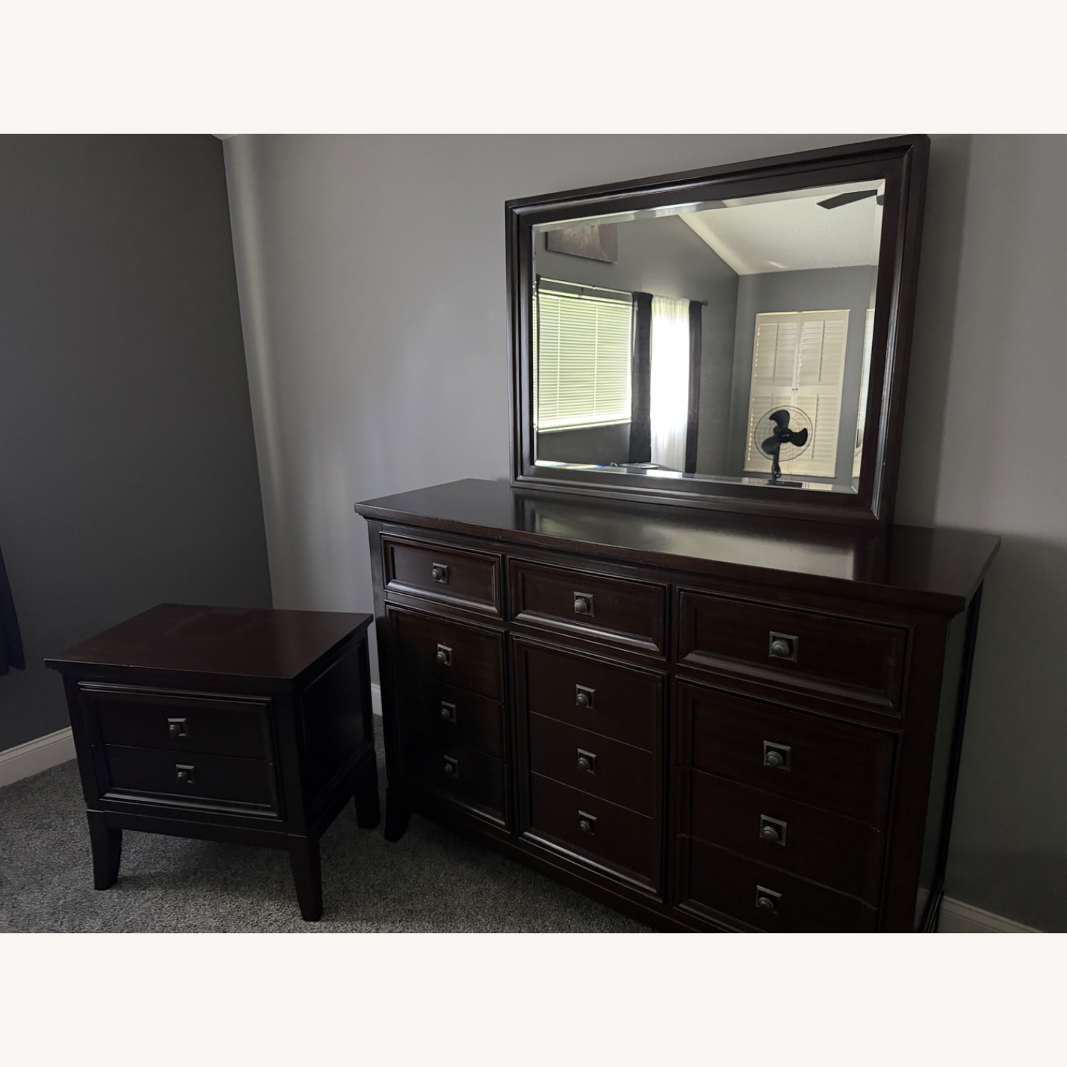Ashley Furniture Martini Suite Dark Brown Wood Dresser - image-2
