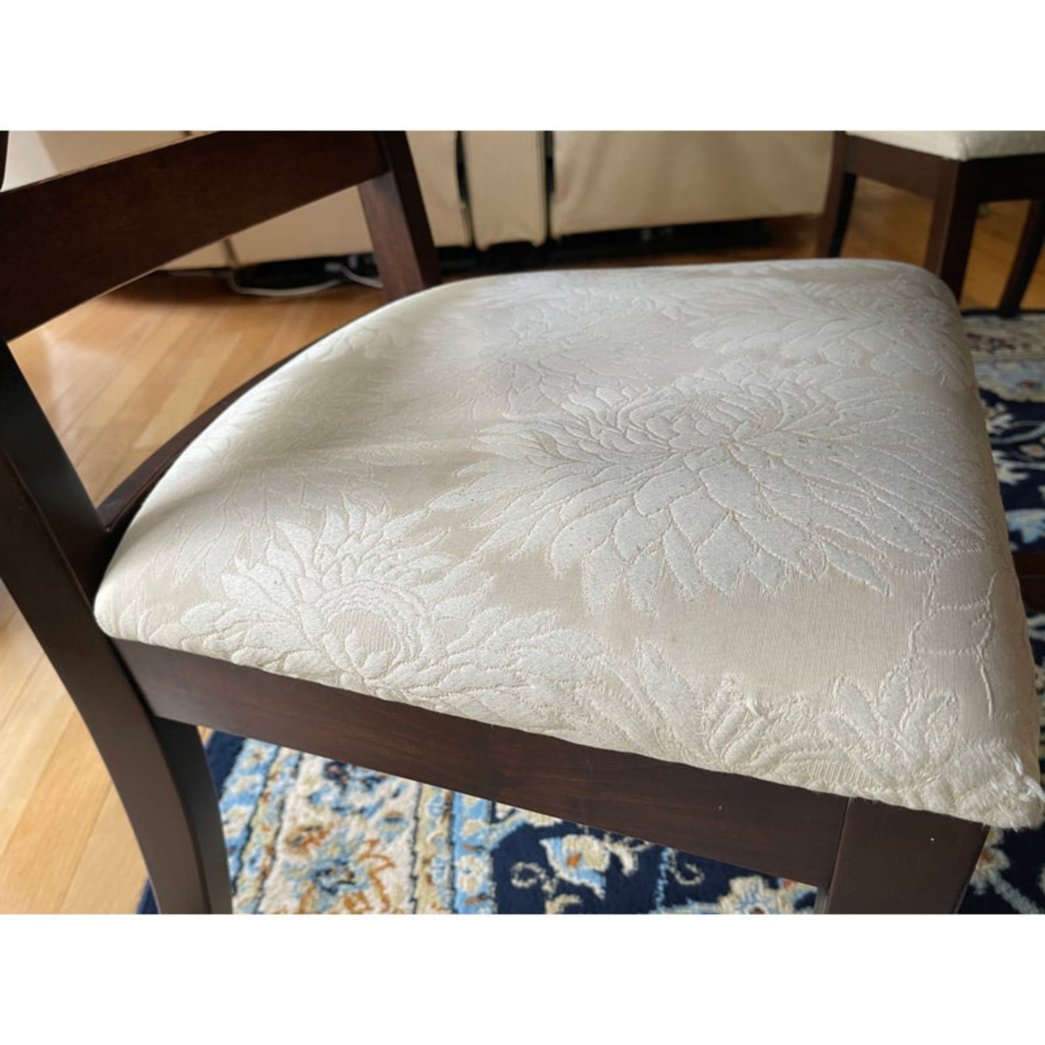 Set of 4 Dark Brown Wood Dining Chairs - image-10