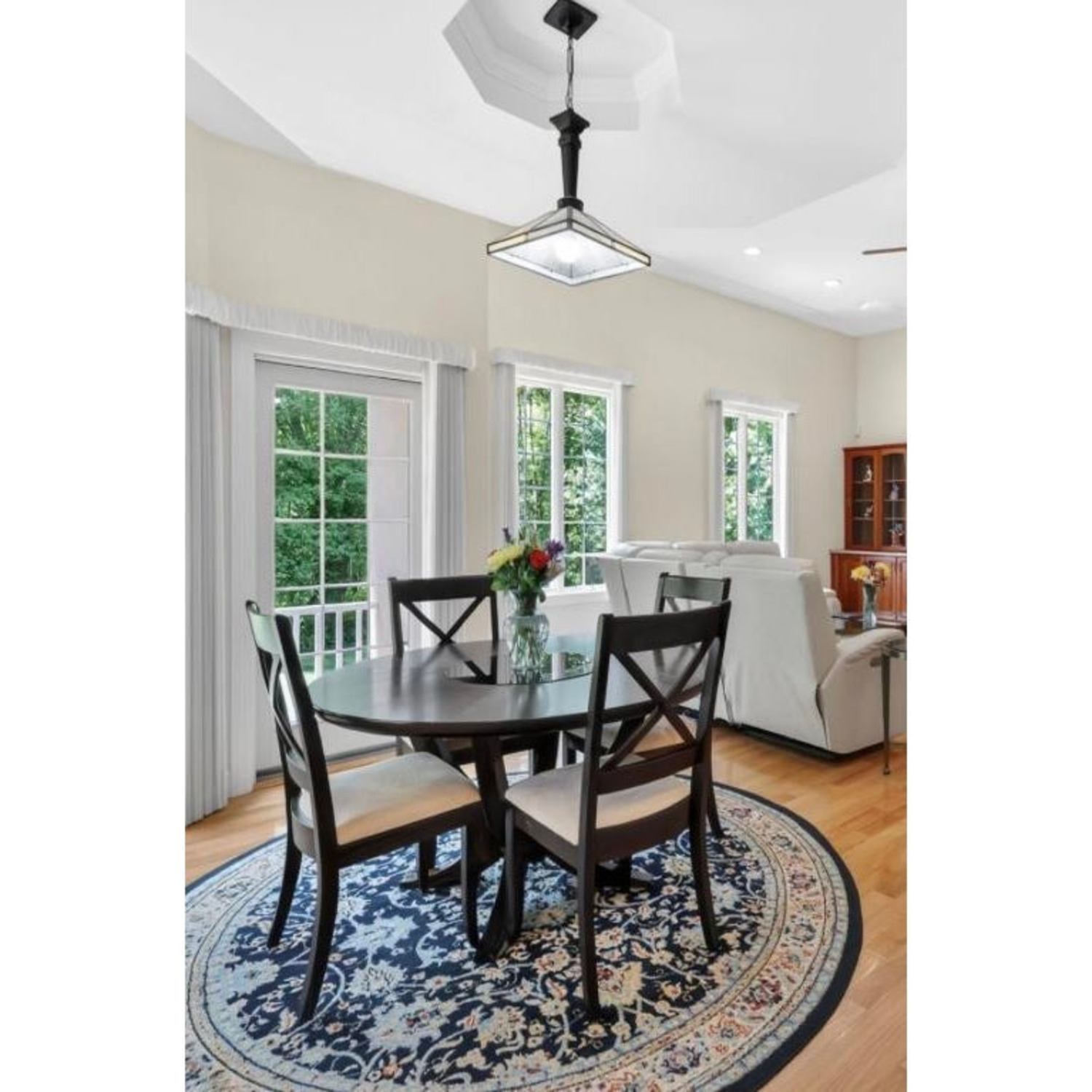 Set of 4 Dark Brown Wood Dining Chairs - image-17