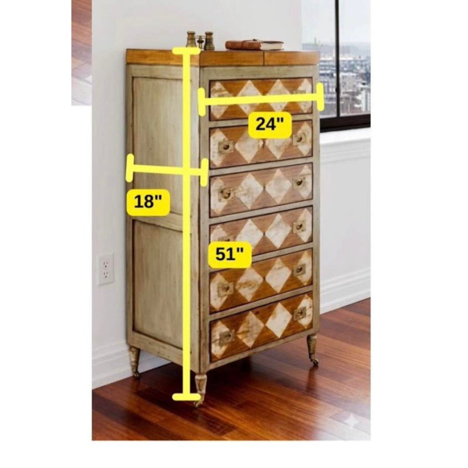 Distressed Harlequin Lingerie Chest - image-2