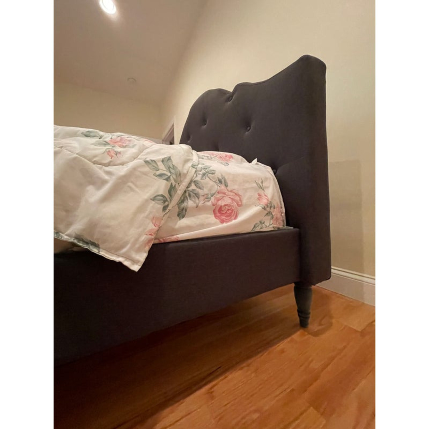 Gray Upholstered Bed Frame - image-6
