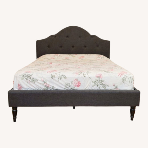 Used Gray Upholstered Bed Frame for sale on AptDeco
