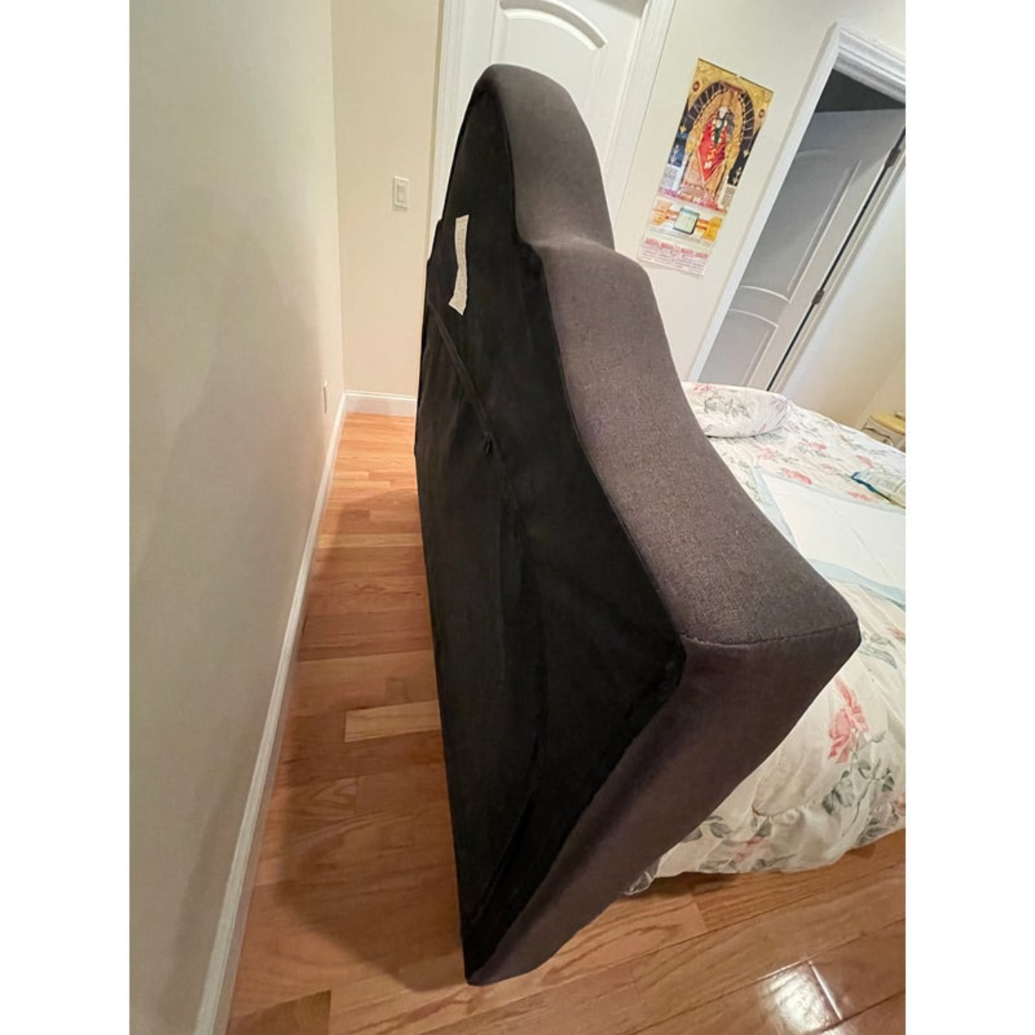 Gray Upholstered Bed Frame - image-10