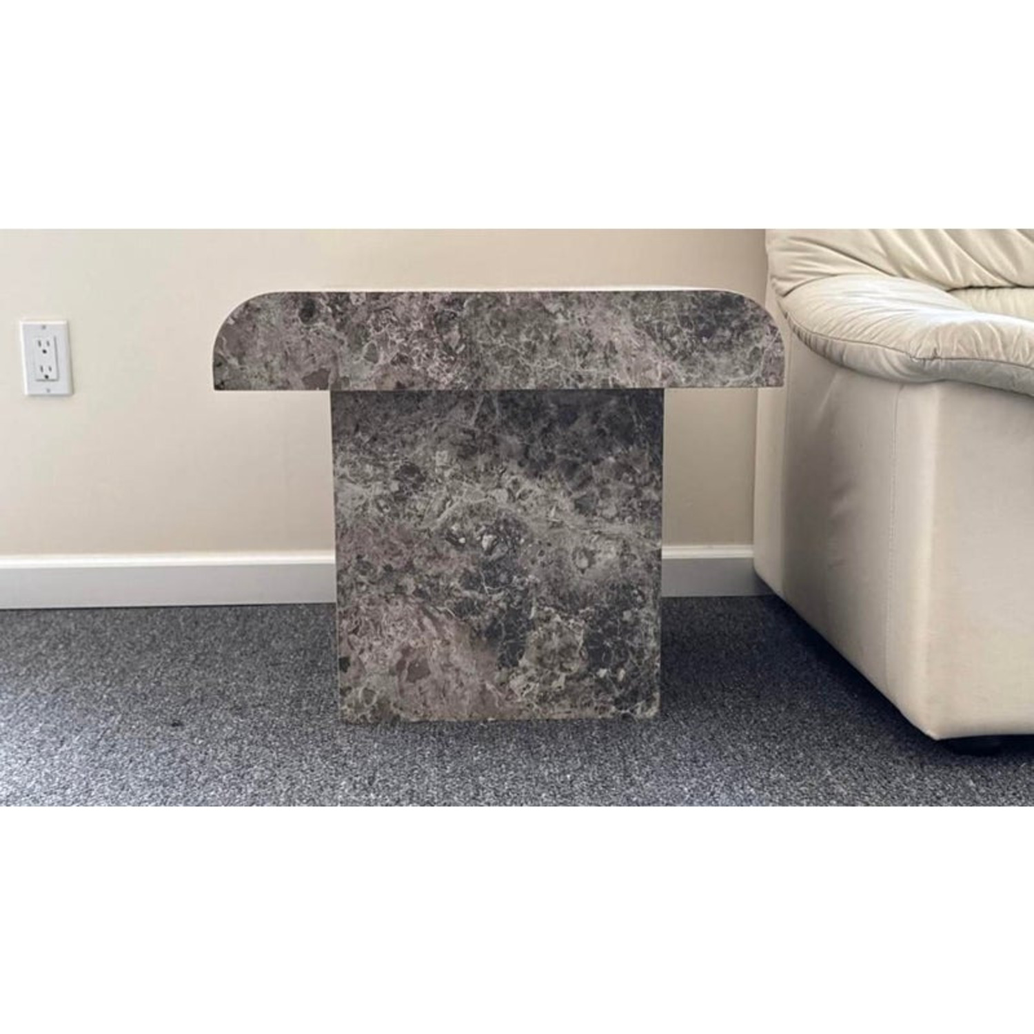 Set of 2 Marble Effect End Tables - image-3