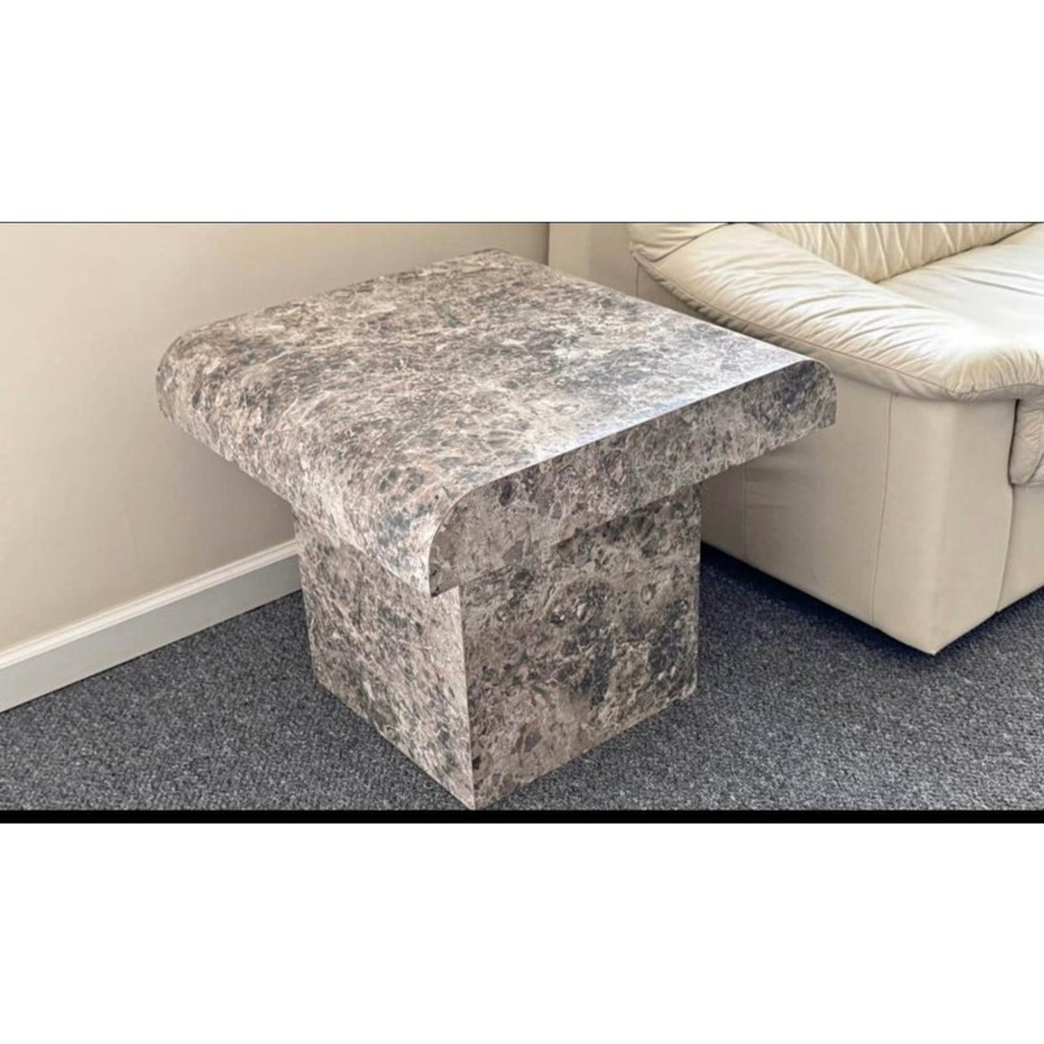 Set of 2 Marble Effect End Tables - image-2