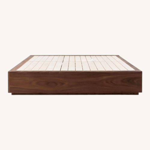 Used Muji Walnut Natural Wood Double Bed for sale on AptDeco