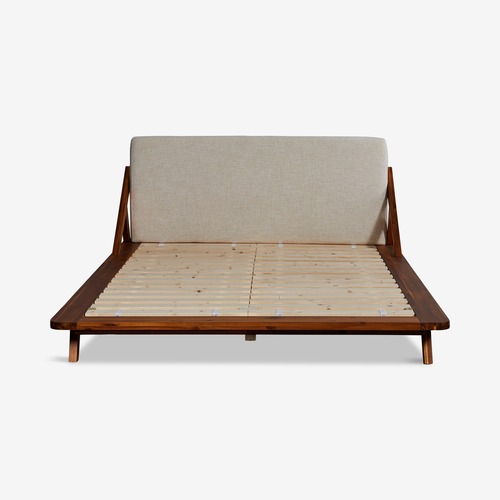 Used CB2 Natural Drommen Acacia Wood Queen Bed for sale on AptDeco