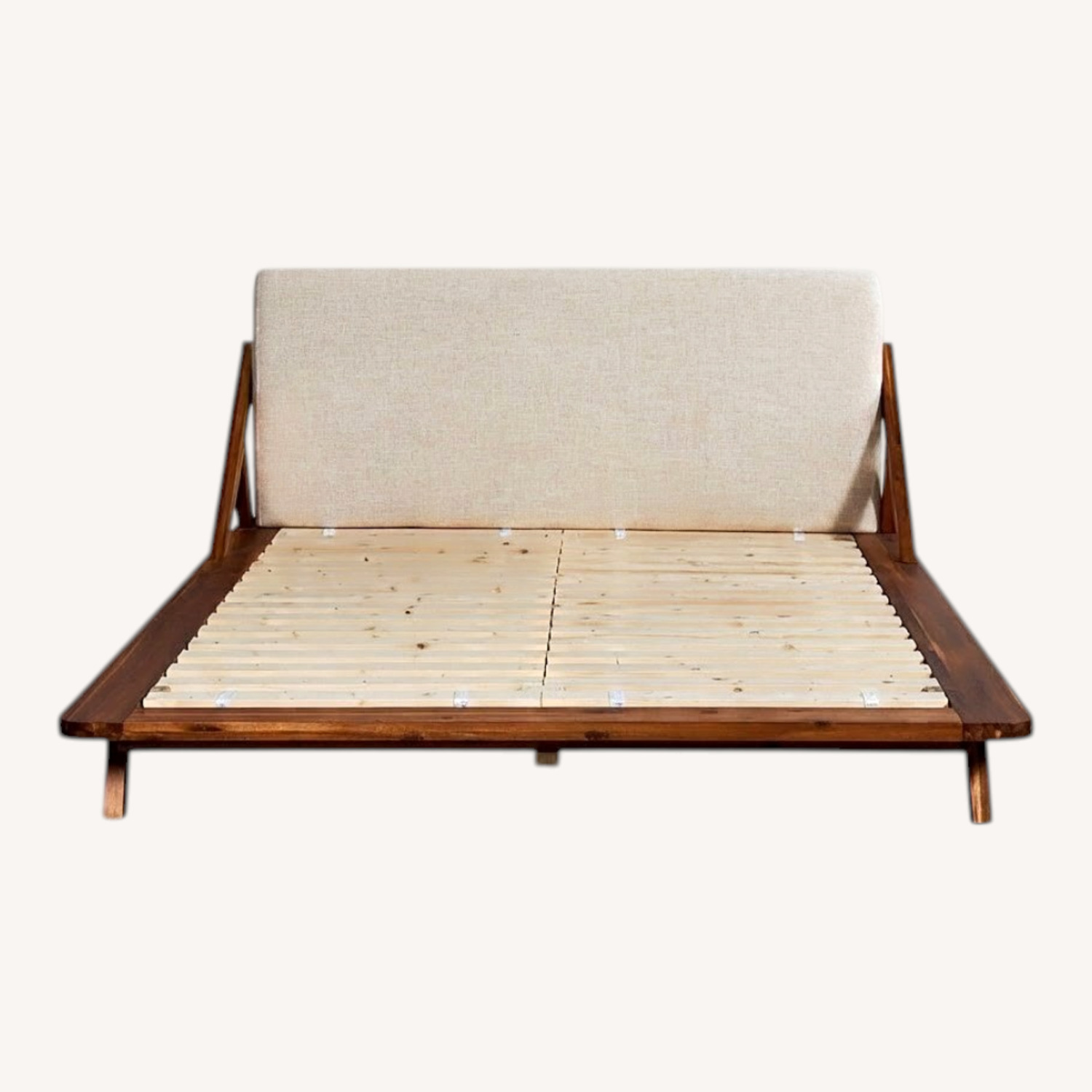 CB2 Natural Drommen Acacia Wood Queen Bed - image-0
