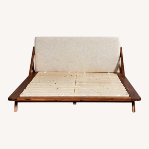 Used CB2 Natural Drommen Acacia Wood Queen Bed for sale on AptDeco