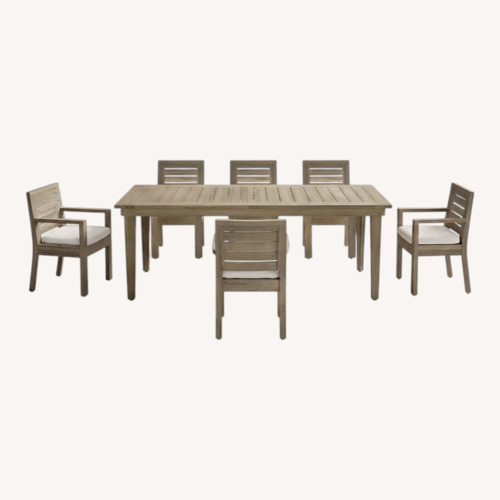 Used Front Gate St. Kitts Teak Dining Set for sale on AptDeco