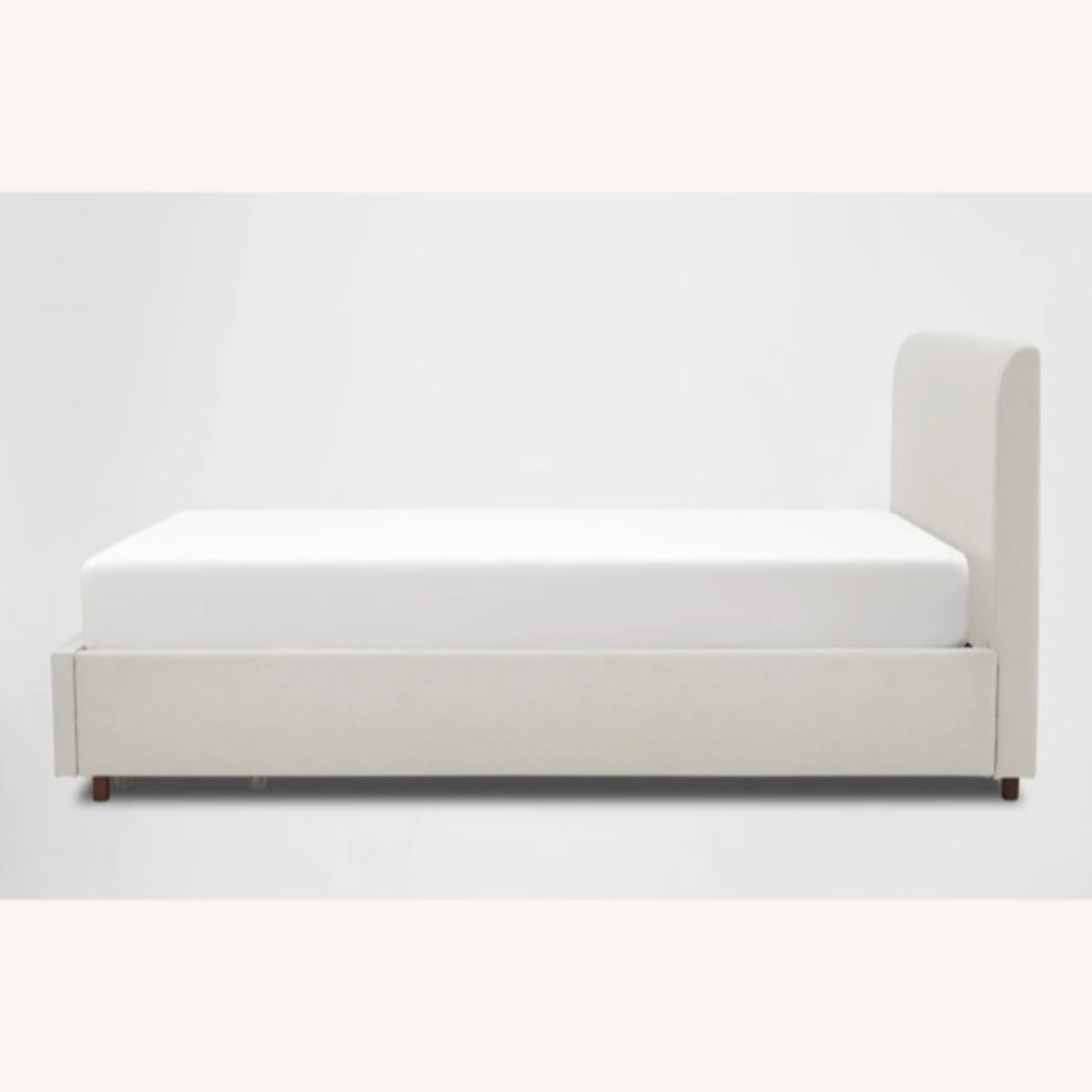 Natural Linen Full Sized Bed Frame with Storage - image-2