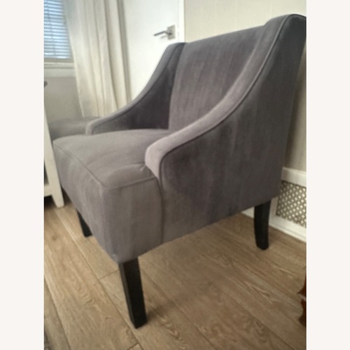 Used Dark Gray Velvet Accent Chair for sale on AptDeco