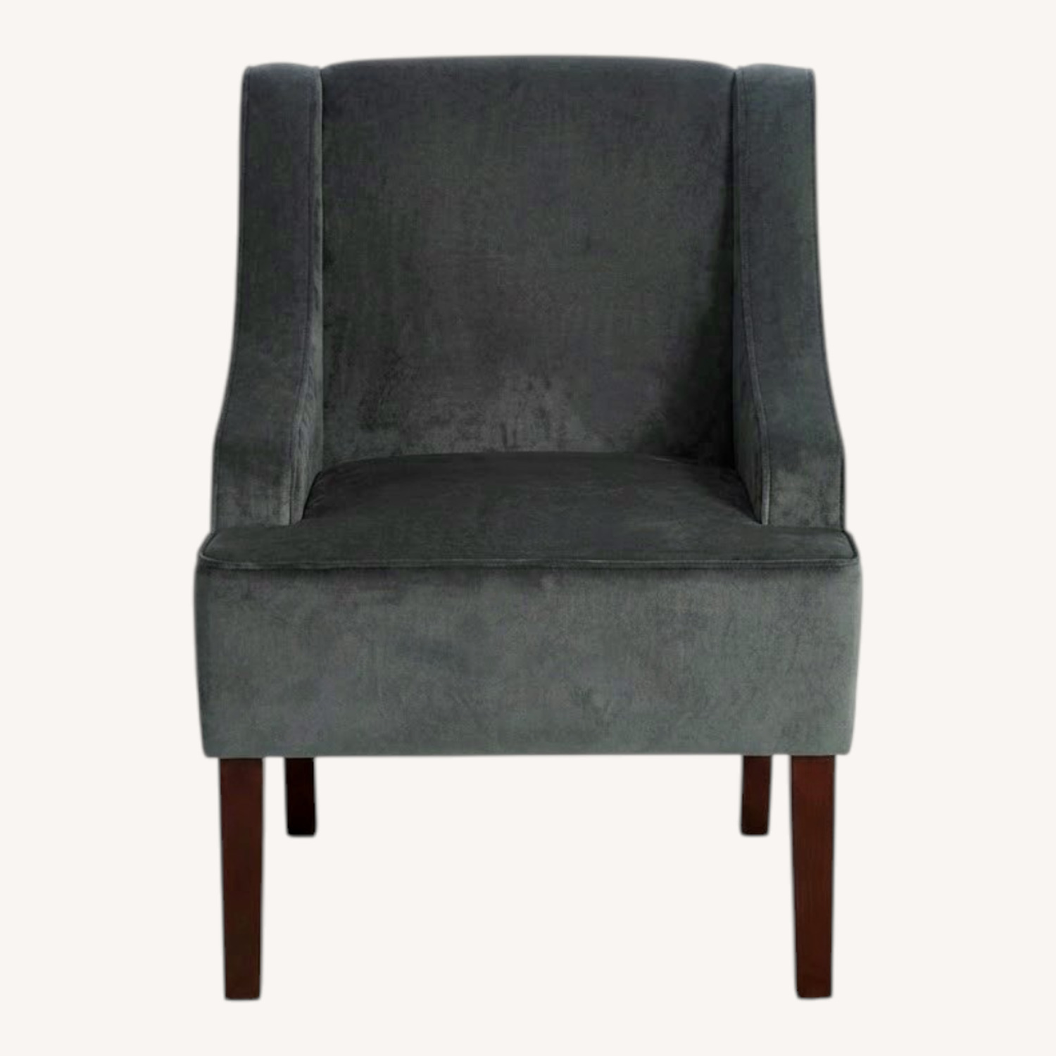 Dark Gray Velvet Accent Chair - image-0