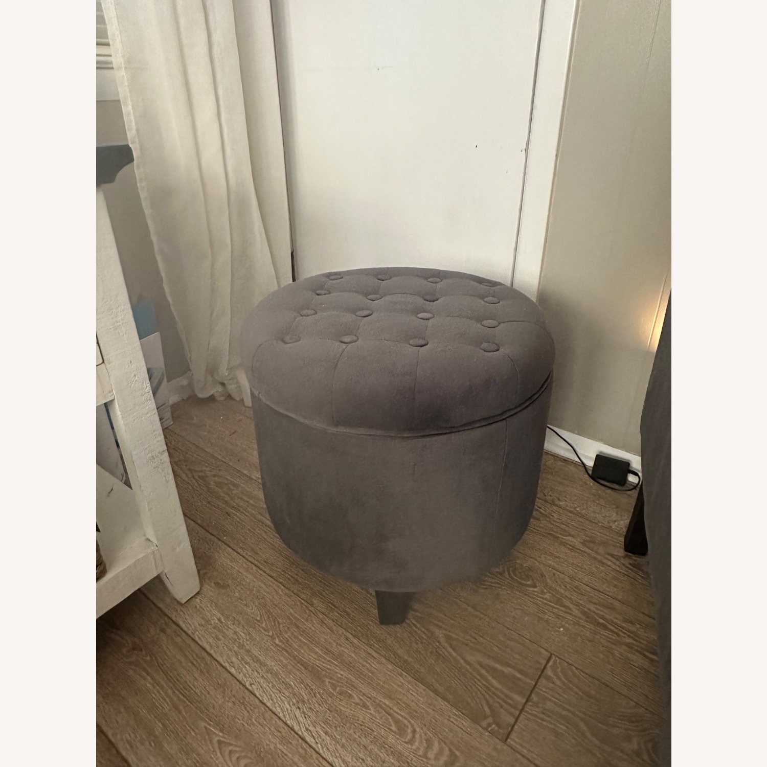 Velvet Storage Ottoman  - image-1