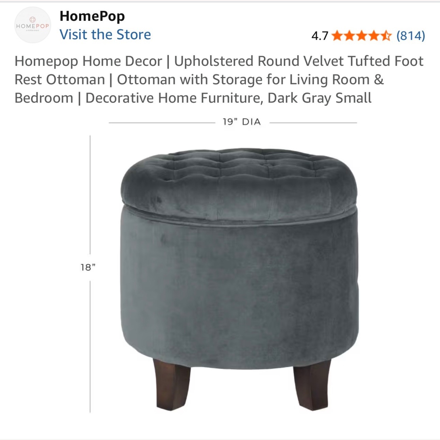 Velvet Storage Ottoman  - image-3