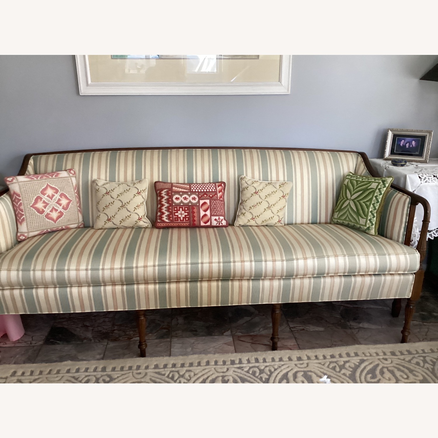 Ethan Allen multi-striped Sofa - image-1