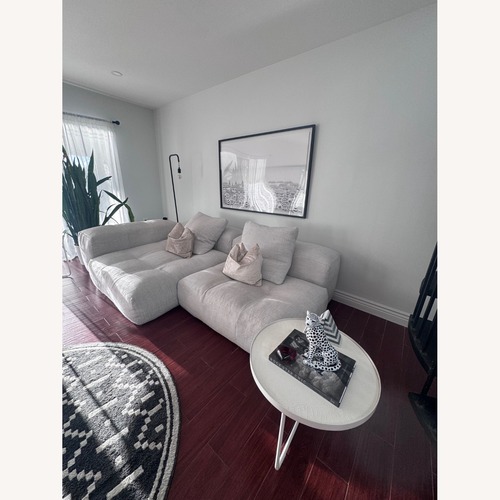 Used Saba Italia Light Gray Fabric 2 Piece Sectional for sale on AptDeco