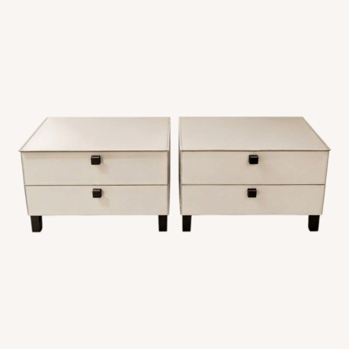 Used Poltrona Frau Ivory Leather 2-Drawer Nightstands for sale on AptDeco