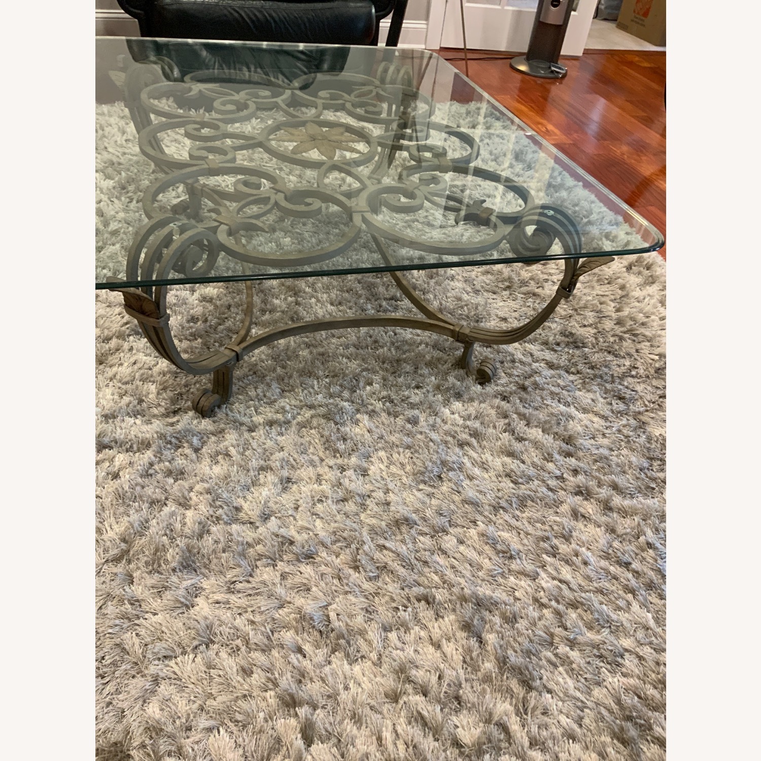 Glass and metal cocktail table. - image-2