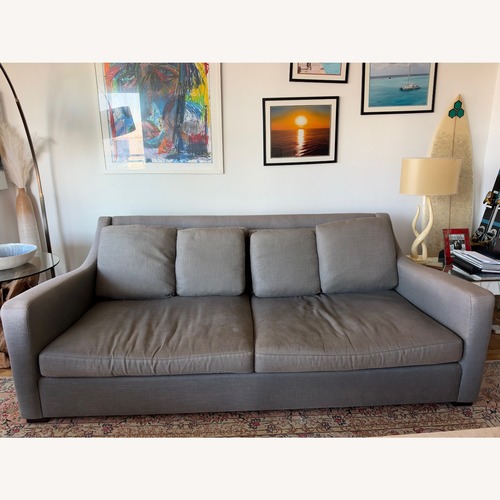 Used Crate & Barrel Gray Linen Fabric 3+ Seater Sofa for sale on AptDeco