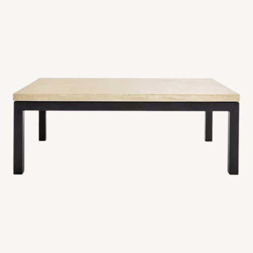 Used Crate & Barrel Natural Travertine Coffee Table for sale on AptDeco
