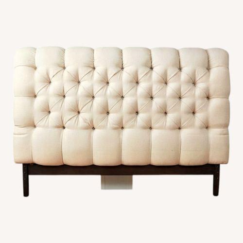 Used Authentic Stickley King Size Leopold’s Tufted Bed Solid Cherry for sale on AptDeco