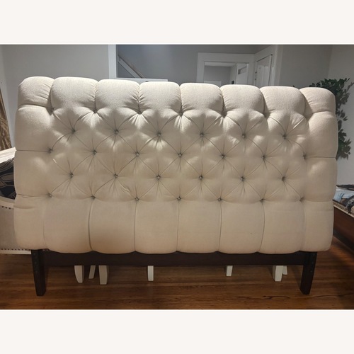 Used Authentic Stickley King Size Leopold’s Tufted Bed Solid Cherry for sale on AptDeco