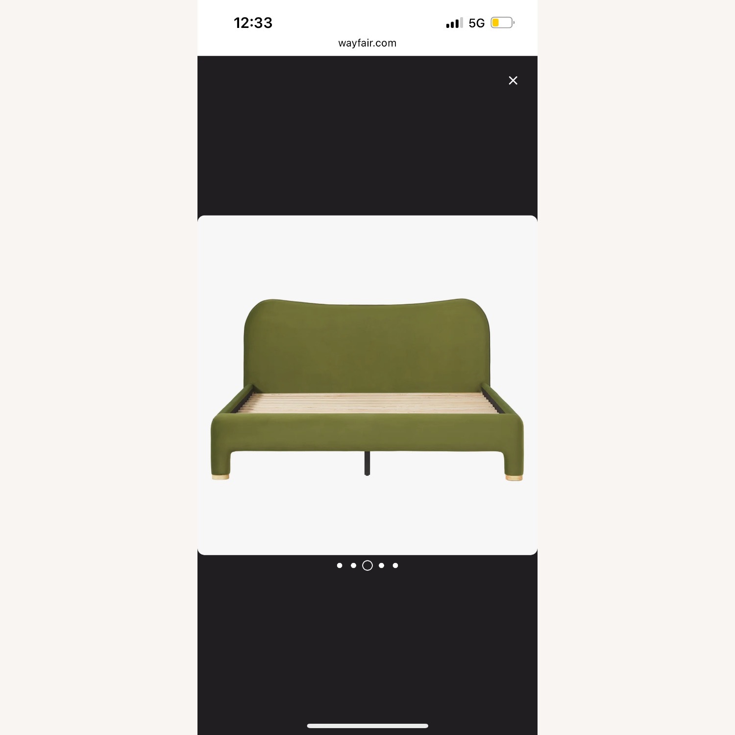 Walker Edison Modern Curved Upholstered Bed - image-3